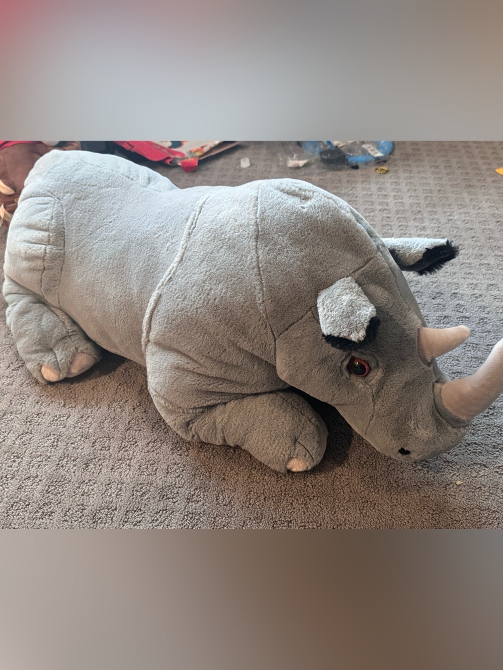 Gray Plush Hippo Decorative Pillow Plush